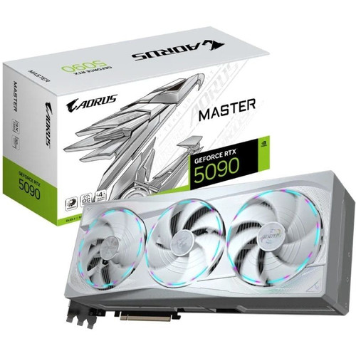 GIGABYTE AORUS GeForce RTX 5090 MASTER ICE 32G Tarjeta Gráfica - 32GB GDDR7, 512 bits, PCI-E 5.0, XXXX MHz Frecuencia Base, 3 x DP 2.1a, 1 x HDMI 2.1b, NVIDIA DLSS 4, GV-N5090AORUSM ICE-32GD (Espera 4 dias)-SX20 GIGABYTE AORUS GeForce RTX 5090 MASTER ICE 32G Tarjeta Gráfica - 32GB GDDR7, 512 bits, PCI-E 5.0, XXXX MHz Frecuencia Base, 3 x DP 2.1a, 1 x HDMI 2.1b, NVIDIA DLSS 4, GV-N5090AORUSM ICE-32GD (Espera 4 dias)